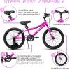AVASTA Bilbo 18 20 24 Inch Kids Bike for Boys Girls 5-14 Years Old, Retro Style High Carbon Steel Bicycle with Adjustable Handlebars and Seat, Dual V-Brakes, Kickstand, Multiple Colors(Plum Red)