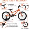 AVASTA Bilbo 18 20 24 Inch Kids Bike for Boys Girls 5-14 Years Old, Retro Style High Carbon Steel Bicycle with Adjustable Handlebars and Seat, Dual V-Brakes, Kickstand, Multiple Colors(Orange)