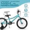 AVASTA Bilbo 18 20 24 Inch Kids Bike for Boys Girls 5-14 Years Old, Retro Style High Carbon Steel Bicycle with Adjustable Handlebars and Seat, Dual V-Brakes, Kickstand, Multiple Colors(Cyan)