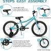 AVASTA Bilbo 18 20 24 Inch Kids Bike for Boys Girls 5-14 Years Old, Retro Style High Carbon Steel Bicycle with Adjustable Handlebars and Seat, Dual V-Brakes, Kickstand, Multiple Colors(Cyan)
