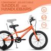 AVASTA Bilbo 18 20 24 Inch Kids Bike for Boys Girls 5-14 Years Old, Retro Style High Carbon Steel Bicycle with Adjustable Handlebars and Seat, Dual V-Brakes, Kickstand, Multiple Colors(Orange)