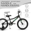 AVASTA Bilbo 18 20 24 Inch Kids Bike for Boys Girls 5-14 Years Old, Retro Style High Carbon Steel Bicycle with Adjustable Handlebars and Seat, Dual V-Brakes, Kickstand, Multiple Colors(Black)