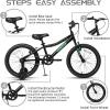 AVASTA Bilbo 18 20 24 Inch Kids Bike for Boys Girls 5-14 Years Old, Retro Style High Carbon Steel Bicycle with Adjustable Handlebars and Seat, Dual V-Brakes, Kickstand, Multiple Colors(Black)