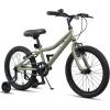 AVASTA Bilbo 18 20 24 Inch Kids Bike for Boys Girls 5-14 Years Old, Retro Style High Carbon Steel Bicycle with Adjustable Handlebars and Seat, Dual V-Brakes, Kickstand, Multiple Colors(Army Green)