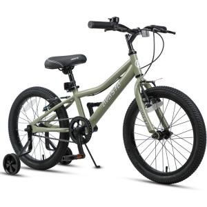 AVASTA Bilbo 18 20 24 Inch Kids Bike for Boys Girls 5-14 Years Old, Retro Style High Carbon Steel Bicycle with Adjustable Handlebars and Seat, Dual V-Brakes, Kickstand, Multiple Colors(Army Green)