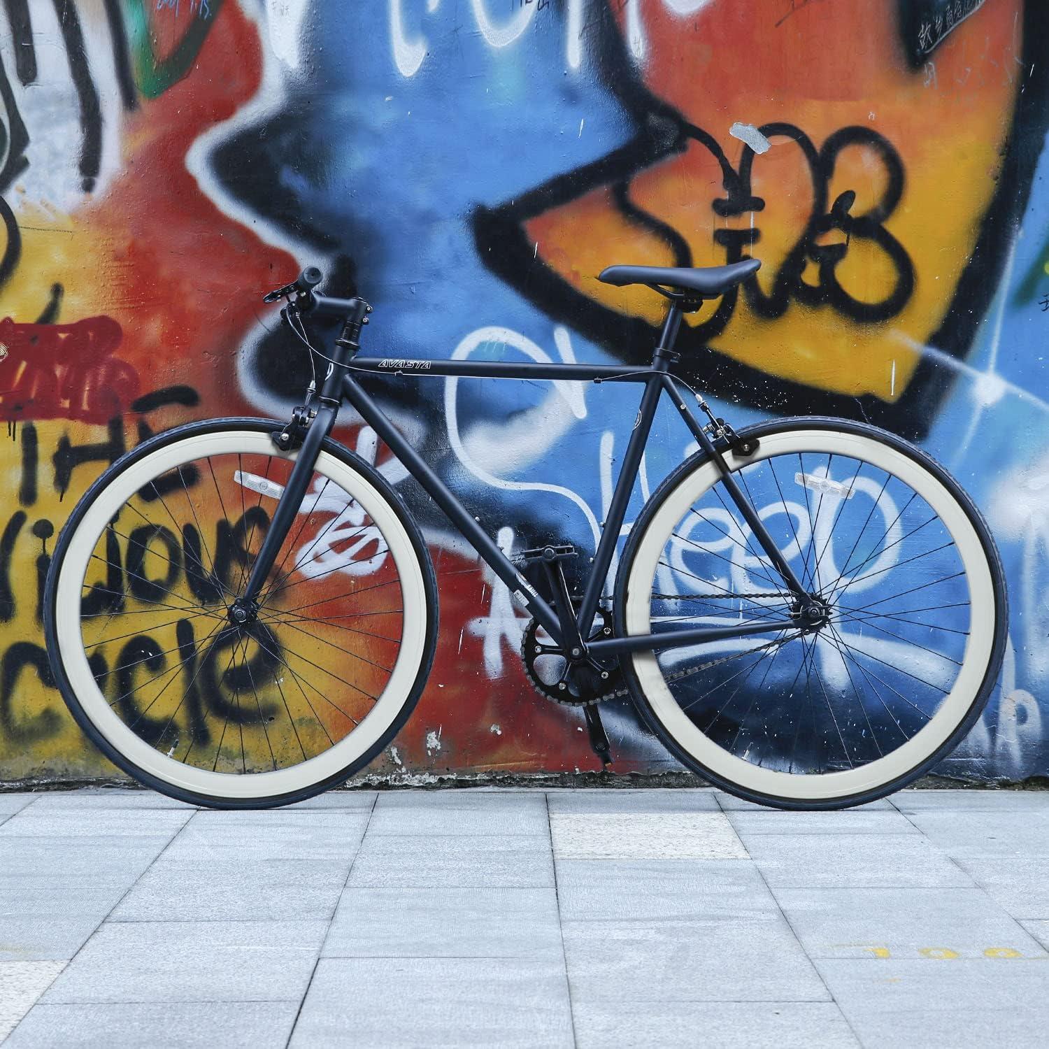 imageAVASTA SingleSpeed Fixed Gear Urban Commuter Fixie Bike Flip Flop Hub Bicycle Multiple ColorsBlack White
