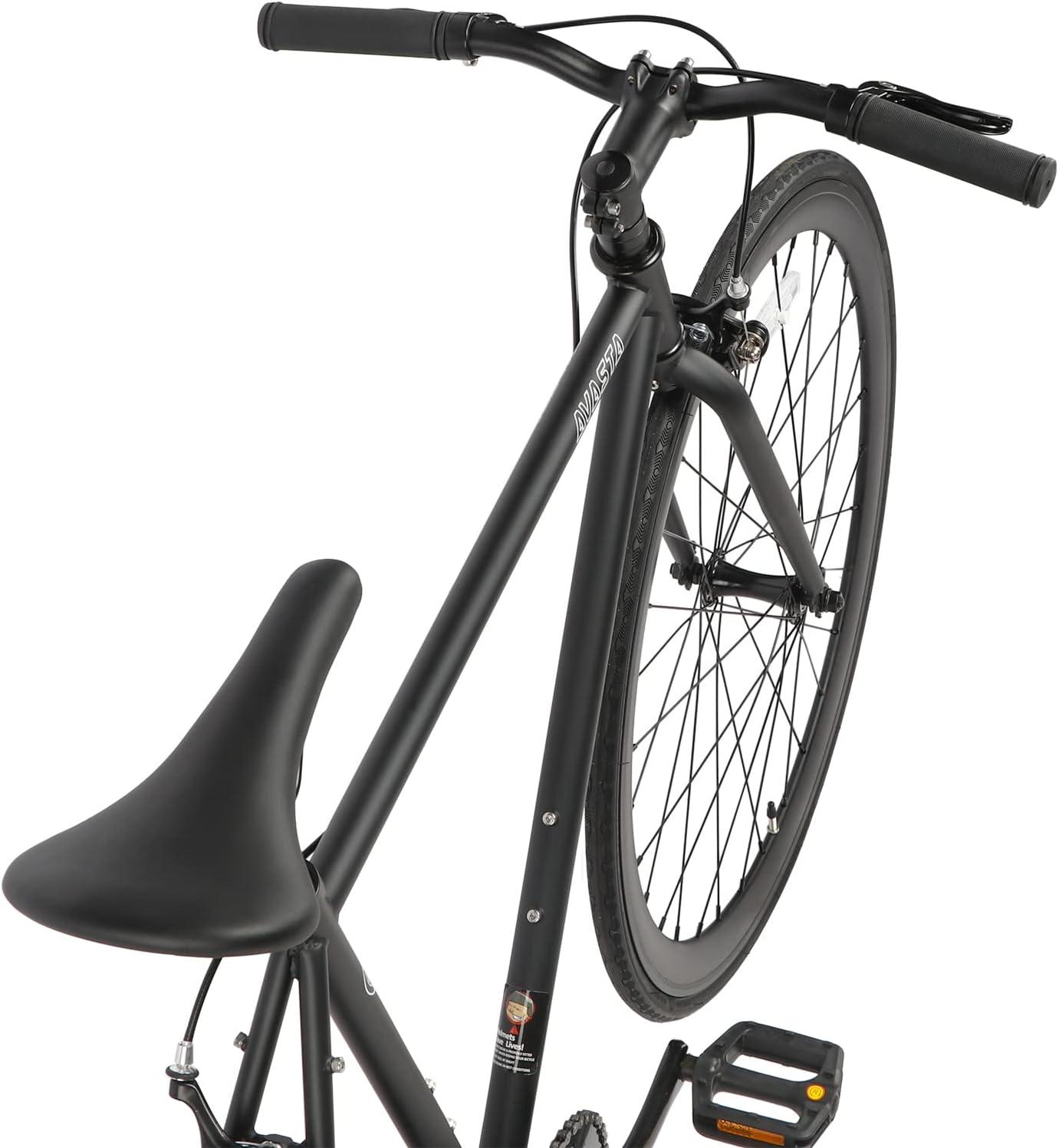 imageAVASTA SingleSpeed Fixed Gear Urban Commuter Fixie Bike Flip Flop Hub Bicycle Multiple ColorsBlack