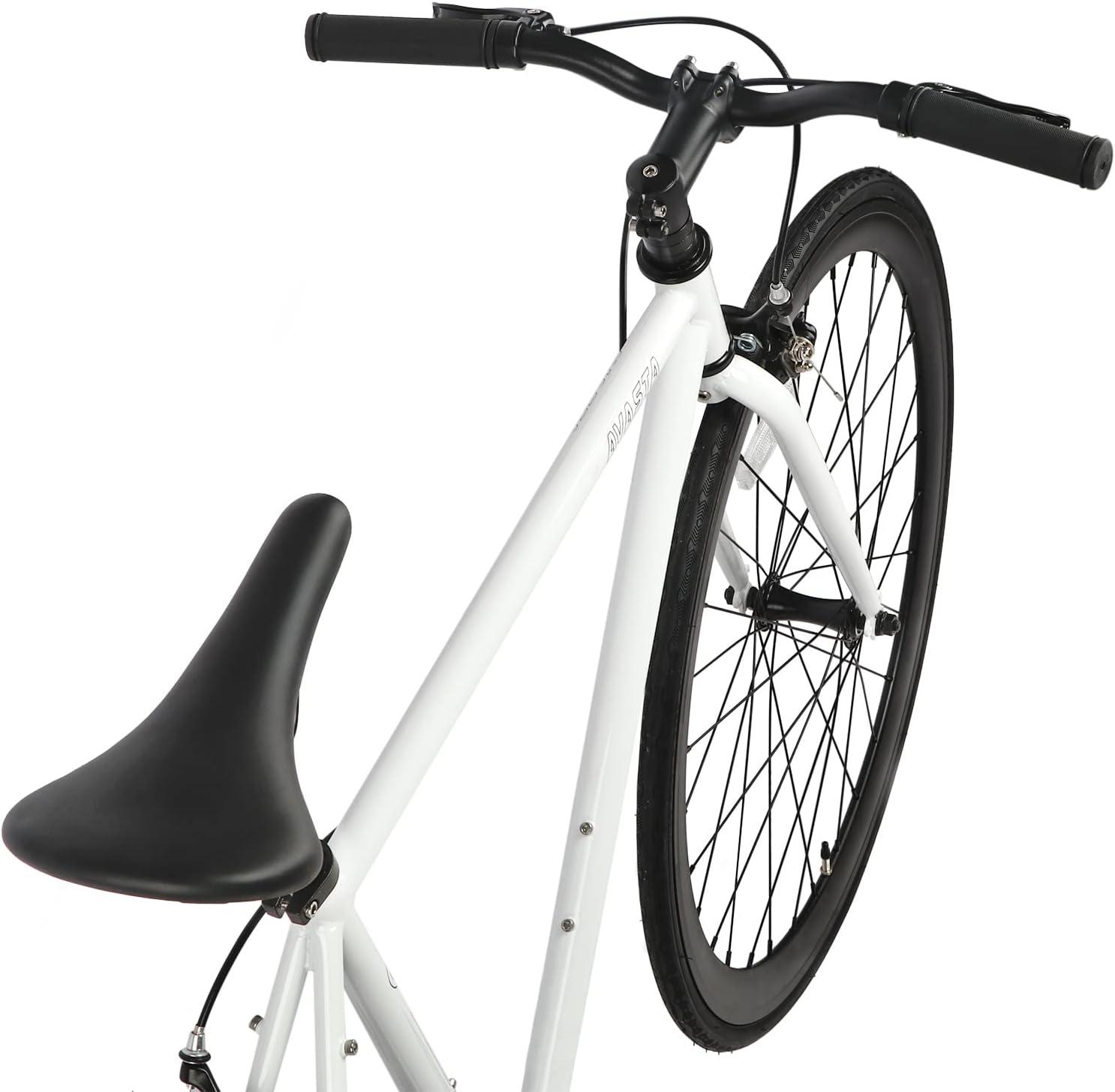 imageAVASTA SingleSpeed Fixed Gear Urban Commuter Fixie Bike Flip Flop Hub Bicycle Multiple ColorsWhite