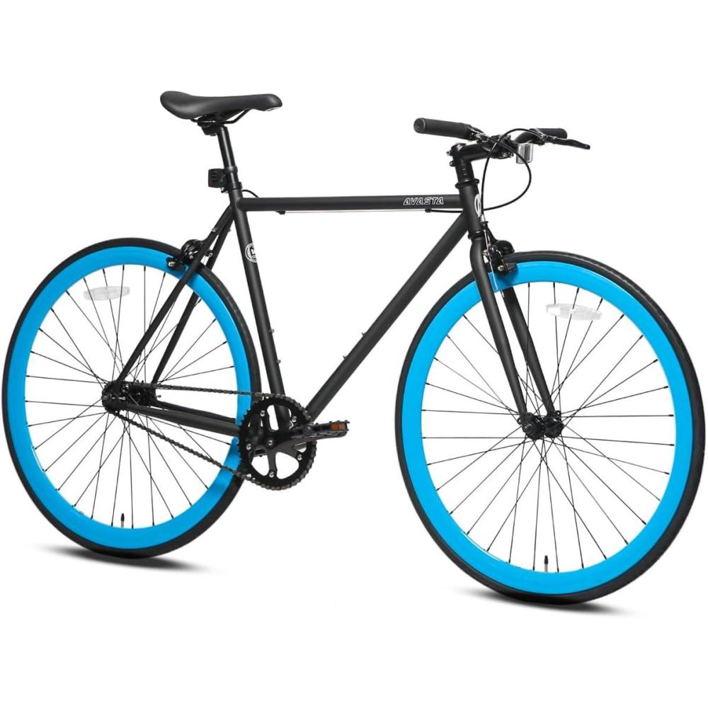 imageAVASTA SingleSpeed Fixed Gear Urban Commuter Fixie Bike Flip Flop Hub Bicycle Multiple ColorsBlack Blue