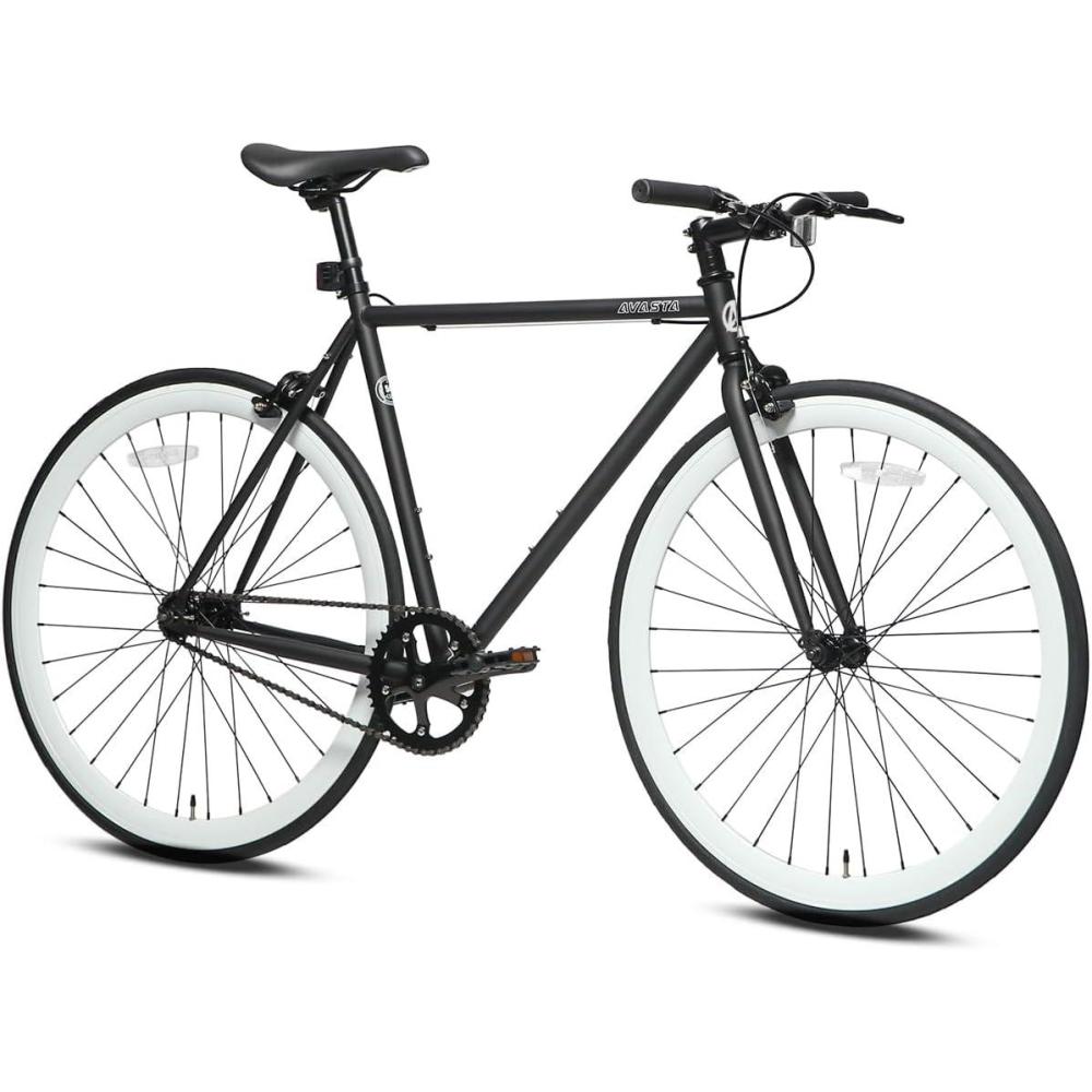 imageAVASTA SingleSpeed Fixed Gear Urban Commuter Fixie Bike Flip Flop Hub Bicycle Multiple ColorsBlack  White