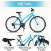 AVASTA Populus 700C Road Bike for Women with Kickstand, 15 17 Inch Lightweight Step Through Aluminum Alloy Frame, 7-Speed Drivetrain, Multiple Colors(Blue)