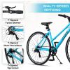 AVASTA Populus 700C Road Bike for Women with Kickstand, 15 17 Inch Lightweight Step Through Aluminum Alloy Frame, 7-Speed Drivetrain, Multiple Colors(Blue)