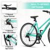 AVASTA Populus 700C Road Bike for Women with Kickstand, 15 17 Inch Lightweight Step Through Aluminum Alloy Frame, 7-Speed Drivetrain, Multiple Colors(Mint Green)
