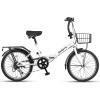 AVASTA Quartet 20 24 Inch Folding Bike with 7-Speed, Dual C-Brake, Fender, Rear Rack and Bicycle Basket, Mutiple Colors(White)