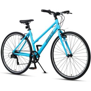 AVASTA Populus 700C Road Bike for Women with Kickstand, 15 17 Inch Lightweight Step Through Aluminum Alloy Frame, 7-Speed Drivetrain, Multiple Colors(Blue)