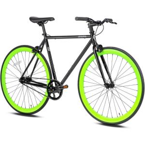 AVASTA Single-Speed Fixed Gear Urban Commuter Fixie Bike Flip Flop Hub Bicycle, Multiple Colors(Black & Green)