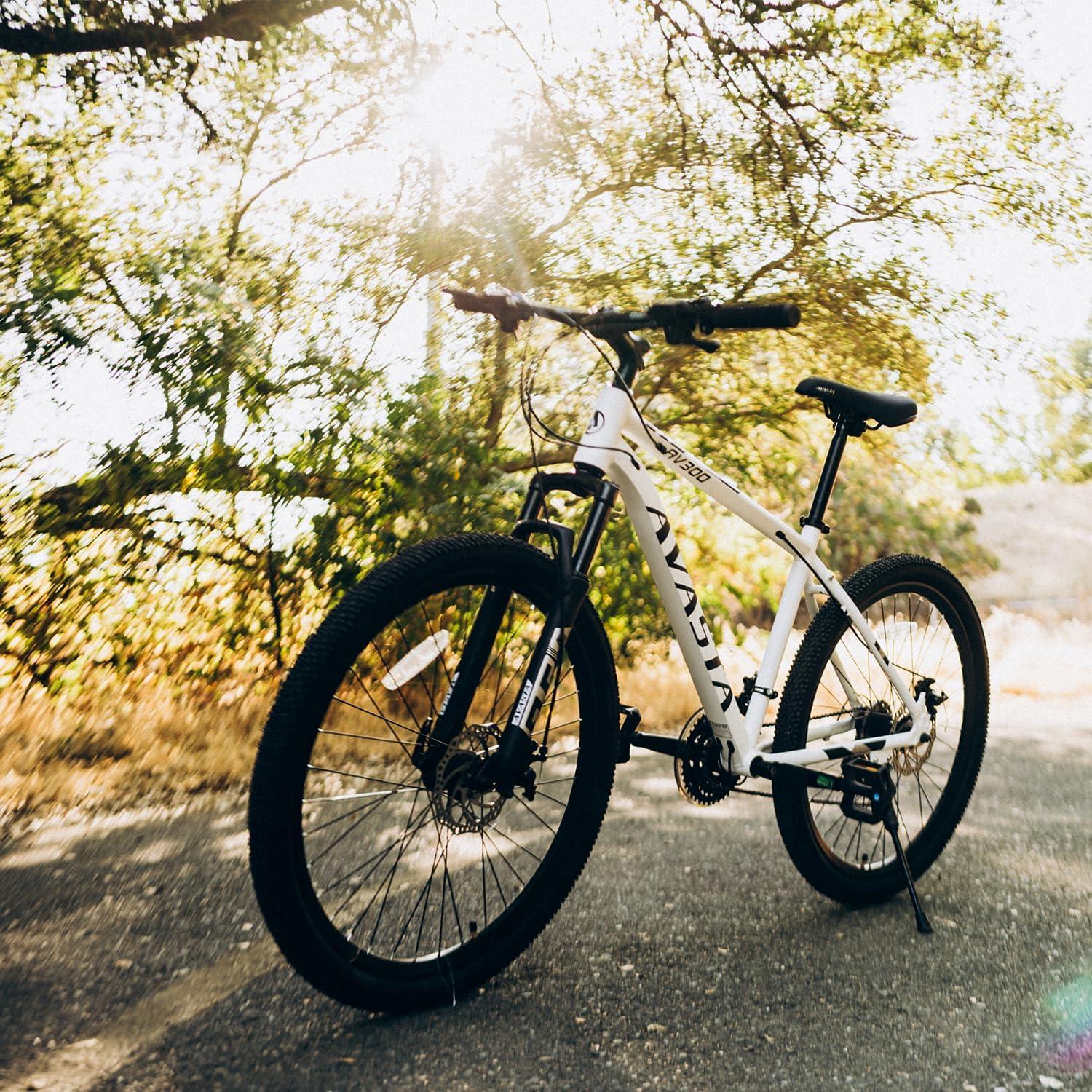 imageAVASTA AV300 26 275 inch Mountain Bike with 21Speed Aluminum Frame Dual Disc Brake Comfortable Saddle Multiple ColorsWhite