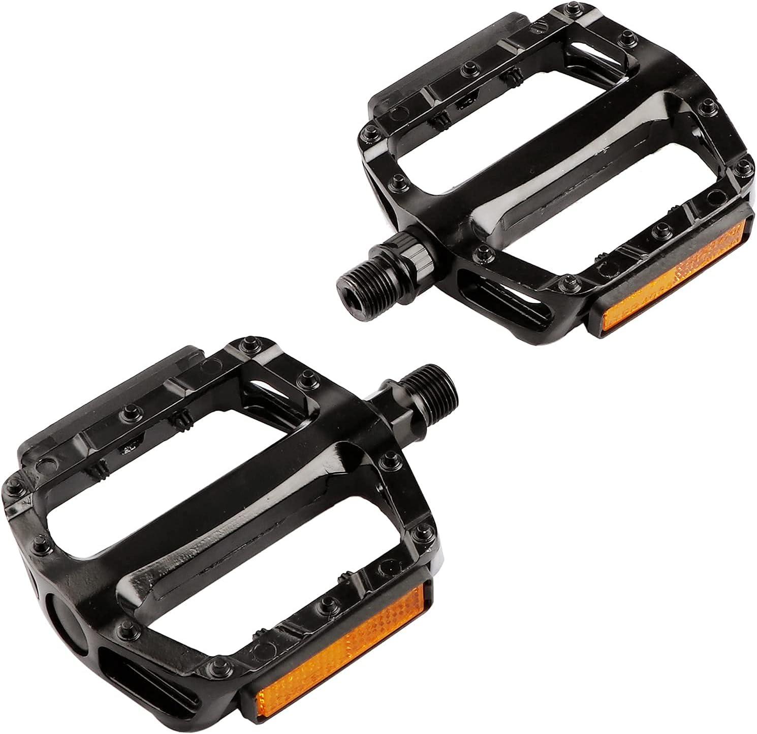 imageAVASTA Bike Pedals Aluminum Alloy Bicycle Pedals with Reflector for Mountain Bike Road Bike and Other BicyclesThreads Size 916 Inchblack