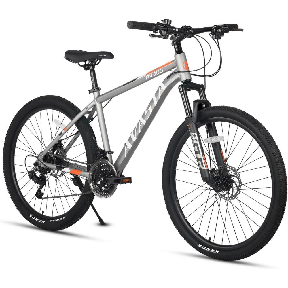 imageAVASTA AV300 26 275 inch Mountain Bike with 21Speed Aluminum Frame Dual Disc Brake Comfortable Saddle Multiple ColorsGray
