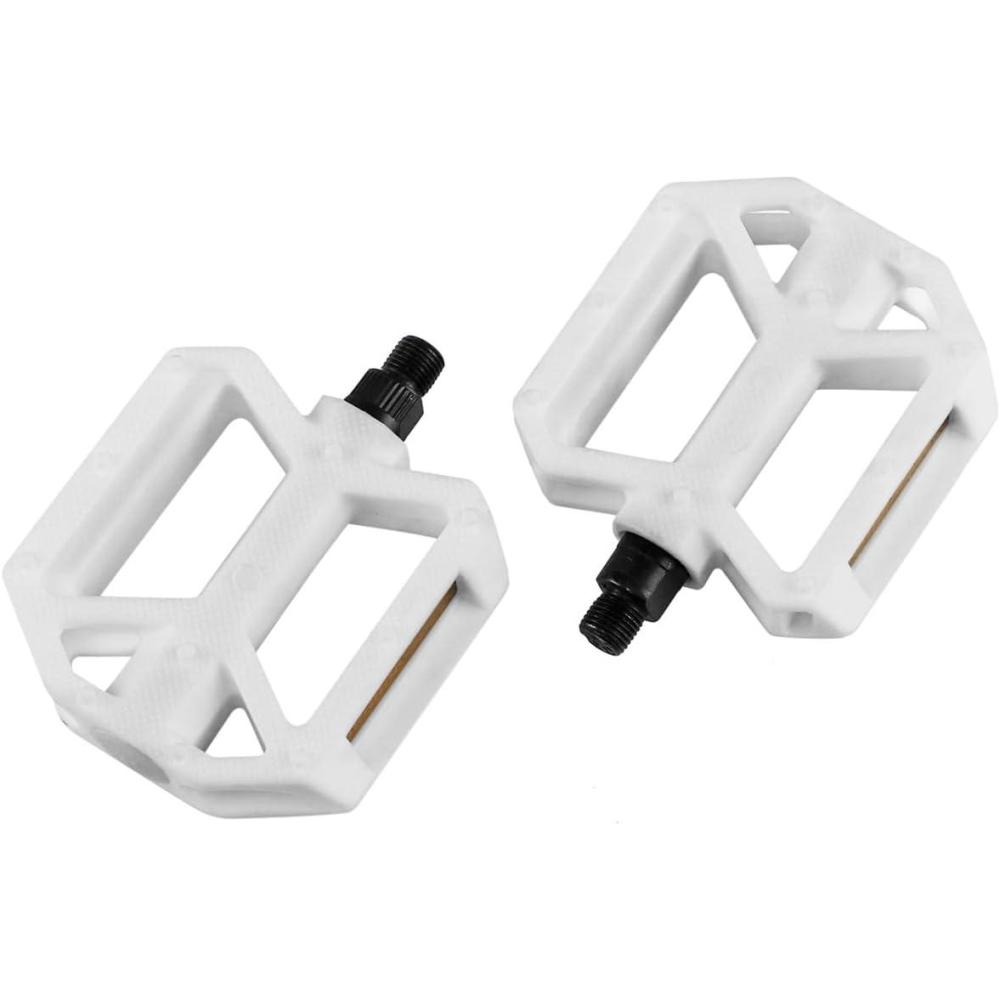 imageAVASTA Durable Polypropylene Bicycle Pedals with Reflector for Mountain Bike Road Bike and Other BicyclesTwo Thread Size916amp12White