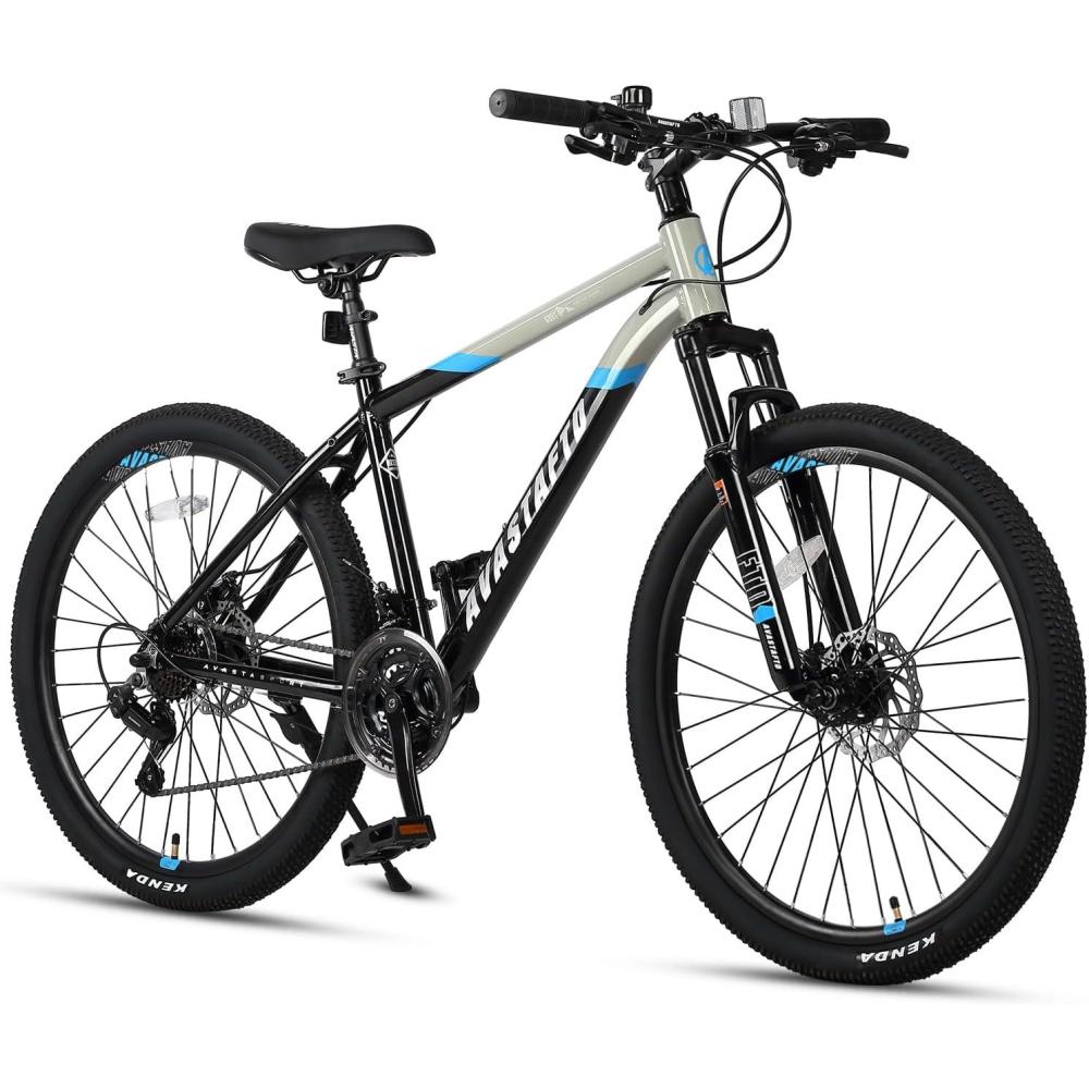 imageAVASTA Earth 26 275 inch Mountain Bike with 21Speed Aluminum Frame Dual Disc Brake Comfortable Saddle Multiple ColorsGray