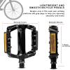 AVASTA Bike Pedals, Aluminum Alloy Bicycle Pedals with Reflector for Mountain Bike Road Bike and Other Bicycles,Threads Size 9/16 Inch(black)