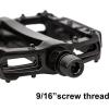 AVASTA Bike Pedals, Aluminum Alloy Bicycle Pedals with Reflector for Mountain Bike Road Bike and Other Bicycles,Threads Size 9/16 Inch(black)