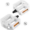 AVASTA Durable Polypropylene Bicycle Pedals with Reflector for Mountain Bike Road Bike and Other Bicycles,Two Thread Size（9/16”&1/2“）(White)