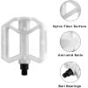 AVASTA Durable Polypropylene Bicycle Pedals with Reflector for Mountain Bike Road Bike and Other Bicycles,Two Thread Size（9/16”&1/2“）(White)