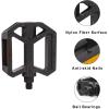 AVASTA Durable Polypropylene Bicycle Pedals with Reflector for Mountain Bike Road Bike and Other Bicycles,Two Thread Size（9/16”&1/2“）(black)