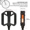 AVASTA Durable Polypropylene Bicycle Pedals with Reflector for Mountain Bike Road Bike and Other Bicycles,Two Thread Size（9/16”&1/2“）(black)