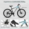 AVASTA Earth 26 27.5 inch Mountain Bike with 21-Speed, Aluminum Frame, Dual Disc Brake, Comfortable Saddle, Multiple Colors(Blue)