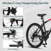 AVASTA Earth 26 27.5 inch Mountain Bike with 21-Speed, Aluminum Frame, Dual Disc Brake, Comfortable Saddle, Multiple Colors(Red)