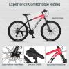 AVASTA Earth 26 27.5 inch Mountain Bike with 21-Speed, Aluminum Frame, Dual Disc Brake, Comfortable Saddle, Multiple Colors(Red)