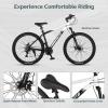 AVASTA Earth 26 27.5 inch Mountain Bike with 21-Speed, Aluminum Frame, Dual Disc Brake, Comfortable Saddle, Multiple Colors(White)