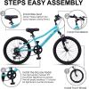 AVASTA Govet 20” Kids Mountain Bike for 6-12 Years Old Boys Girls with Suspension Fork, 6 Speeds Drivetrain, Multiple Colors(Cyan)