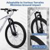 AVASTA Thrax 24 26 27.5 inch Mountain Bike with 21-Speed, High Tensile Steel Frame, Dual Disc Brake, Comfortable Saddle, Multiple Colors(White)