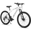 AVASTA AV300 26 27.5 inch Mountain Bike with 21-Speed, Aluminum Frame, Dual Disc Brake, Comfortable Saddle, Multiple Colors(White)