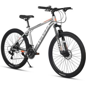 AVASTA AV300 26 27.5 inch Mountain Bike with 21-Speed, Aluminum Frame, Dual Disc Brake, Comfortable Saddle, Multiple Colors(Gray)