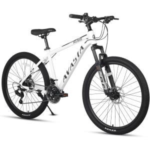 AVASTA AV300 26 27.5 inch Mountain Bike with 21-Speed, Aluminum Frame, Dual Disc Brake, Comfortable Saddle, Multiple Colors(White)