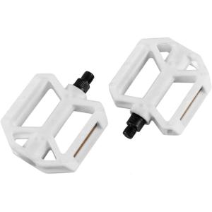 AVASTA Durable Polypropylene Bicycle Pedals with Reflector for Mountain Bike Road Bike and Other Bicycles,Two Thread Size（9/16”&1/2“）(White)