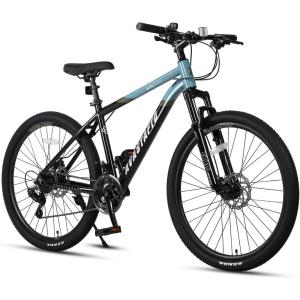 AVASTA Earth 26 27.5 inch Mountain Bike with 21-Speed, Aluminum Frame, Dual Disc Brake, Comfortable Saddle, Multiple Colors(Blue)