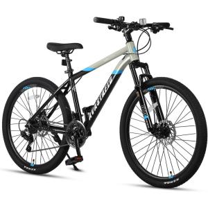 AVASTA Earth 26 27.5 inch Mountain Bike with 21-Speed, Aluminum Frame, Dual Disc Brake, Comfortable Saddle, Multiple Colors(Gray)