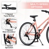 AVASTA Populus 700C Road Bike for Women with Kickstand, 15 17 Inch Lightweight Step Through Aluminum Alloy Frame, 7-Speed Drivetrain, Multiple Colors(Peach)