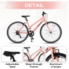 AVASTA Populus 700C Road Bike for Women with Kickstand, 15 17 Inch Lightweight Step Through Aluminum Alloy Frame, 7-Speed Drivetrain, Multiple Colors(Peach)