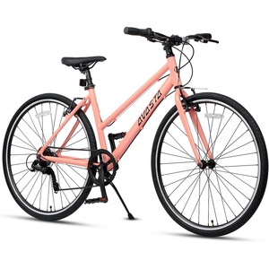 AVASTA Populus 700C Road Bike for Women with Kickstand, 15 17 Inch Lightweight Step Through Aluminum Alloy Frame, 7-Speed Drivetrain, Multiple Colors(Peach)