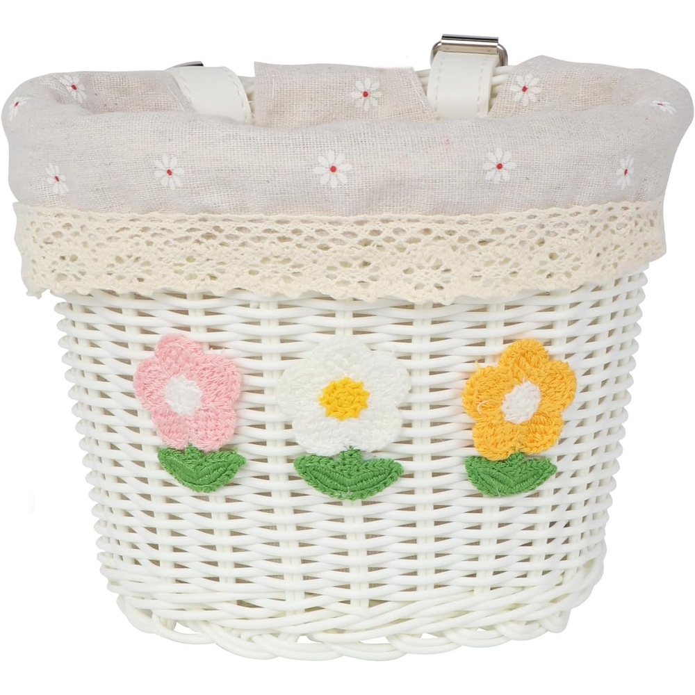 image:imageAVASTA Kids Bike Basket for Girls Boys Fits Most Kids Bicycle Handlebars Easy to Install Children Bike Cute AccessoriesWhite