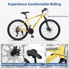 AVASTA Thrax 24 26 27.5 inch Mountain Bike with 21-Speed, High Tensile Steel Frame, Dual Disc Brake, Comfortable Saddle, Multiple Colors(Yellow)