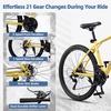 AVASTA Thrax 24 26 27.5 inch Mountain Bike with 21-Speed, High Tensile Steel Frame, Dual Disc Brake, Comfortable Saddle, Multiple Colors(Yellow)