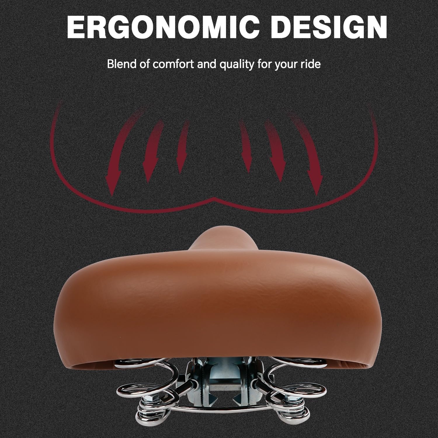 image:imageKids Bicycle Seat Saddle for Girls amp Boys Waterproof Wide Soft Bike Cushion Dual Shock Absorbing Fit for 12 14 16 18 20 or 20 22 24 26 inch Mountain Road BikeBrown